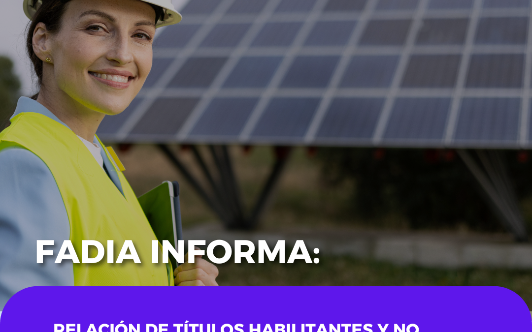 FADIA informa: relación de títulos habilitantes y no habilitantes para la profesión